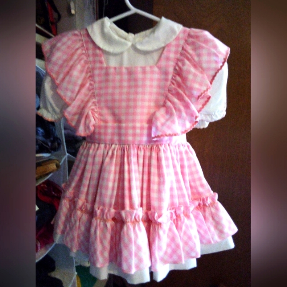 Vintage Sears Winnie The Pooh Collection Girla Apron Ruffled Dress Size 3